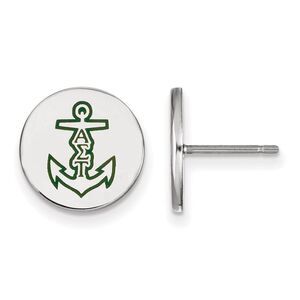 Sterling Silver Alpha Sigma Tau Enamel Post Earrings